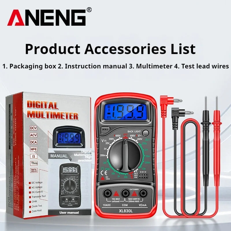 ANENG XL830L Handheld VBacklight Multimetr Tools Portable AC DC