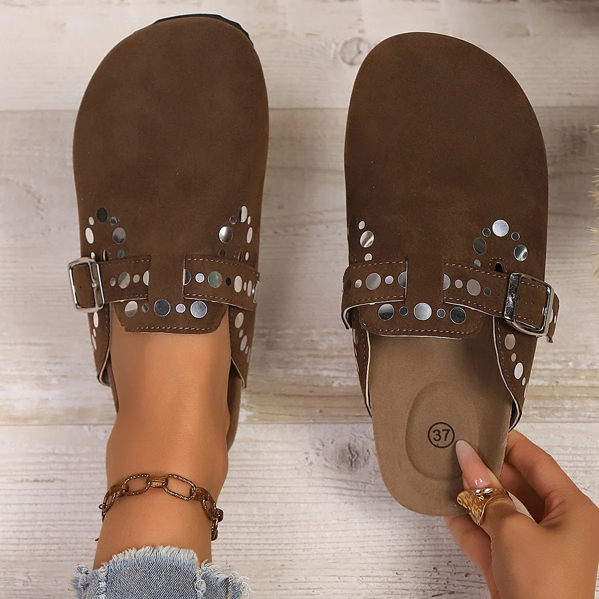 Women Slippers 2025 Outdoor Non-slip Sandals Fashion Shoes Zpaxo Coffee color 37