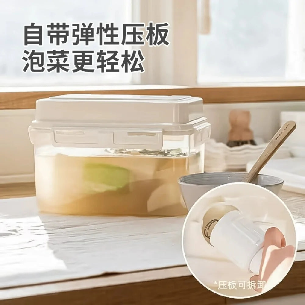 5L Press-Top Fermentation Jar | Kimchi, Pickle & Sauerkraut Crock Fermentation Jar Zpaxo