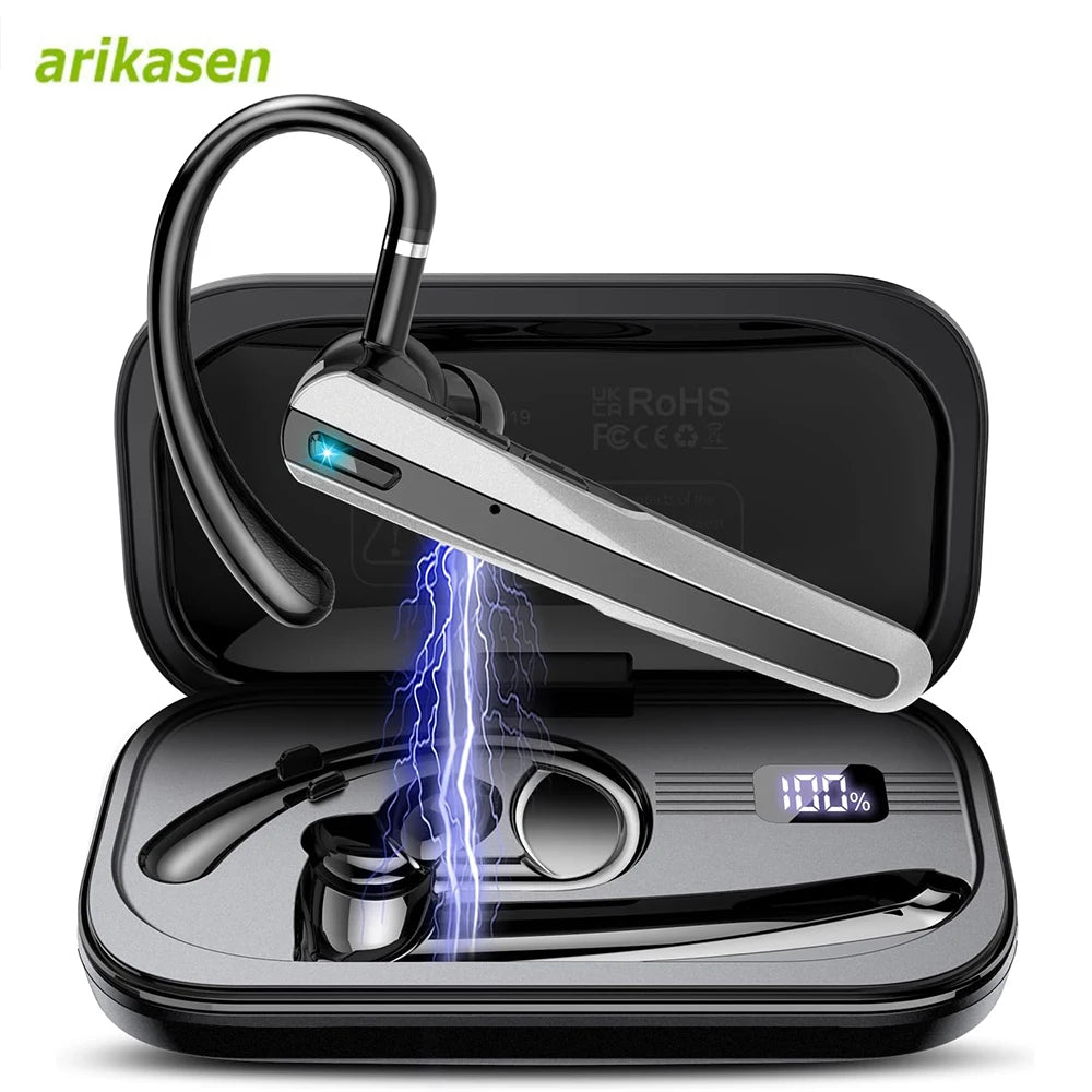 Bluetooth Headset Wireless Earpiece Dual-mic& Noise Canceling V5 4