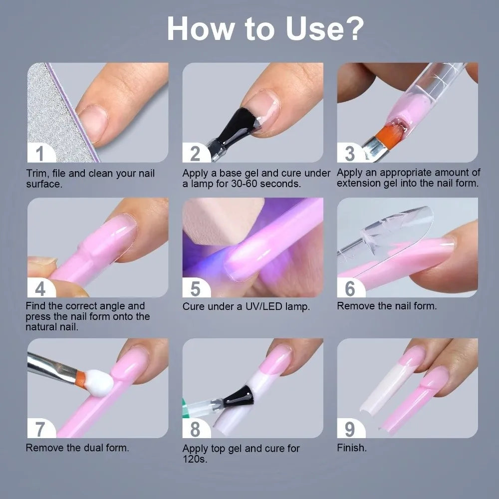Ultra Short Space Nail Dual Forms No Trace 15 Sizes Acrylic Extension Zpaxo