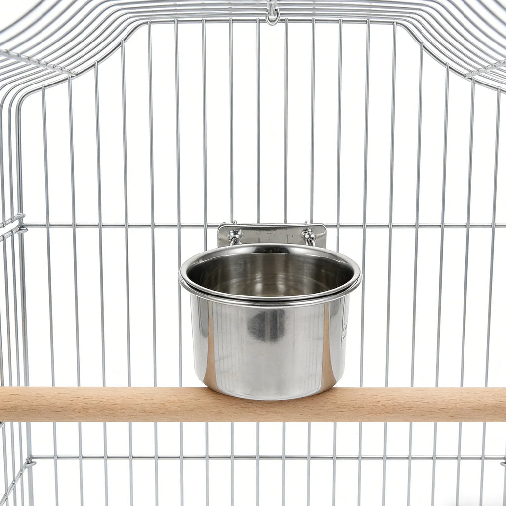 Rustproof Stainless Steel Parrot Bowl Small Pets Bird Hamster