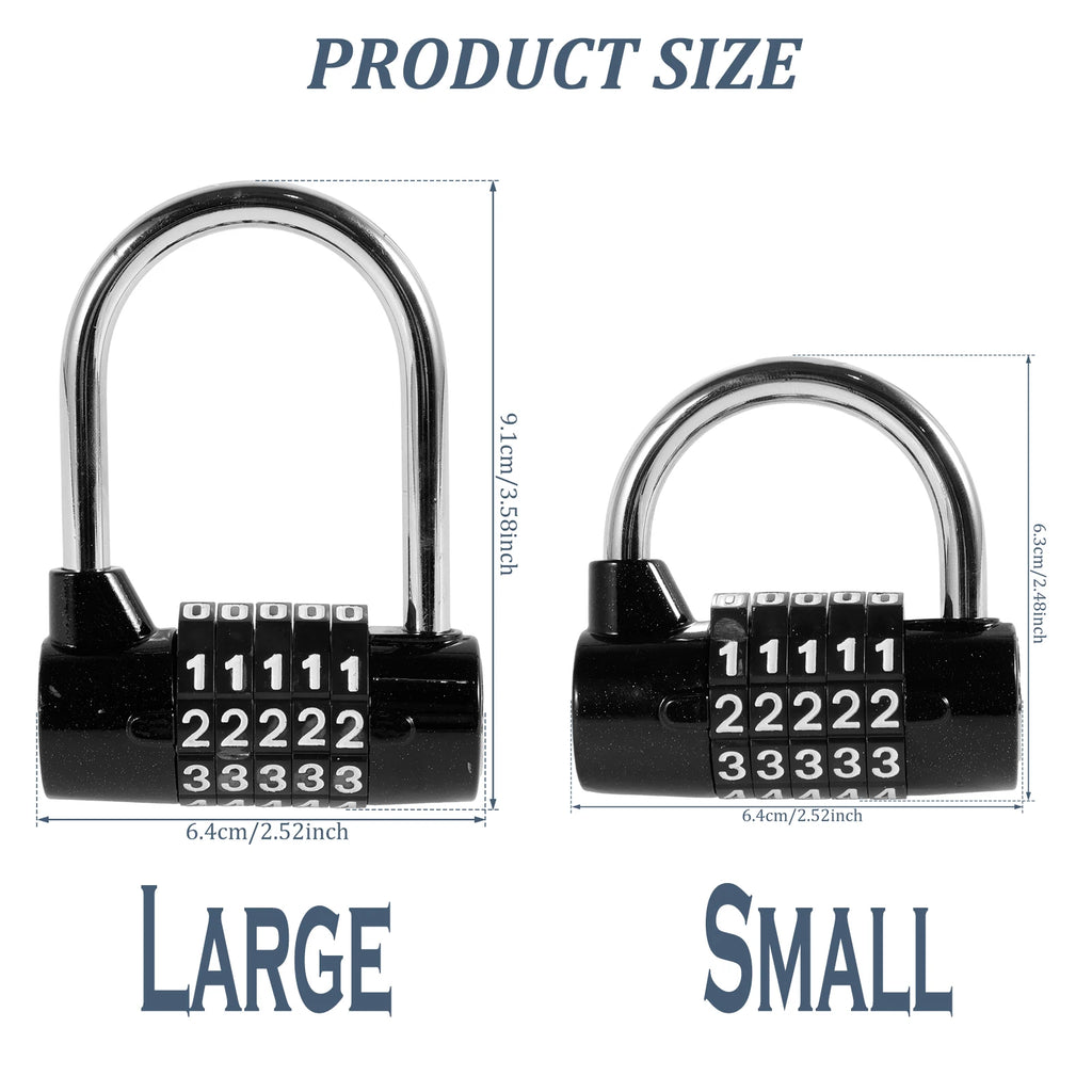 Padlock Combination 5 Digit Zinc Alloy 91/ 63mm Door Lock Luggage Cabinet Toolbox Gym Locker for Outdoor Hotel/Office/Safe Case Zpaxo