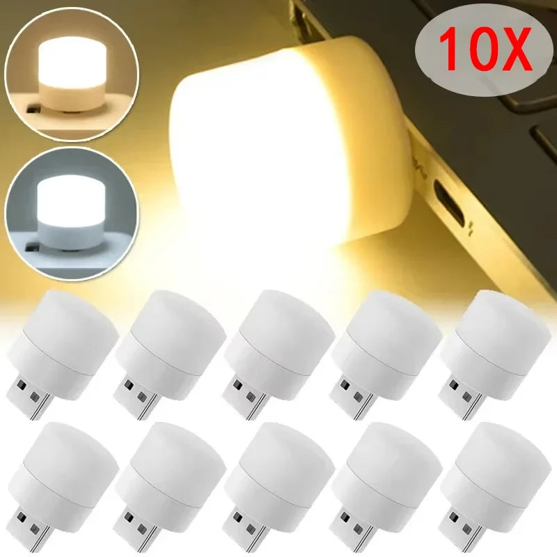 Mini USB Night Light Warm White Eye Protection Book Reading Plug Zpaxo