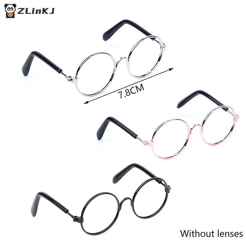 DIY Dolls Dressing Accessories Glasses 3 Round Frame Lensless Eyewear Zpaxo