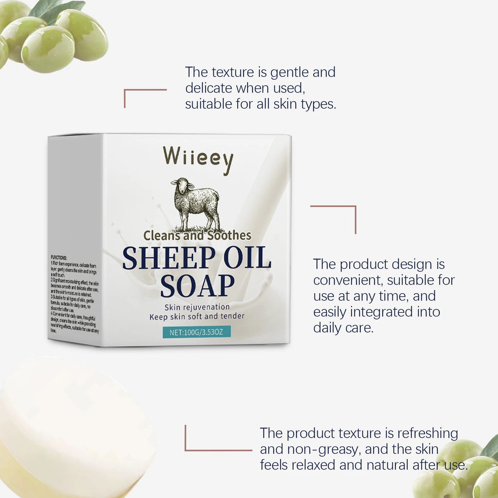 Lanolin Moisturizing Soap - Gentle, Refreshing & Oil-Control Soap for Body Cleansing, Facial Cleansing and Bathing Zpaxo