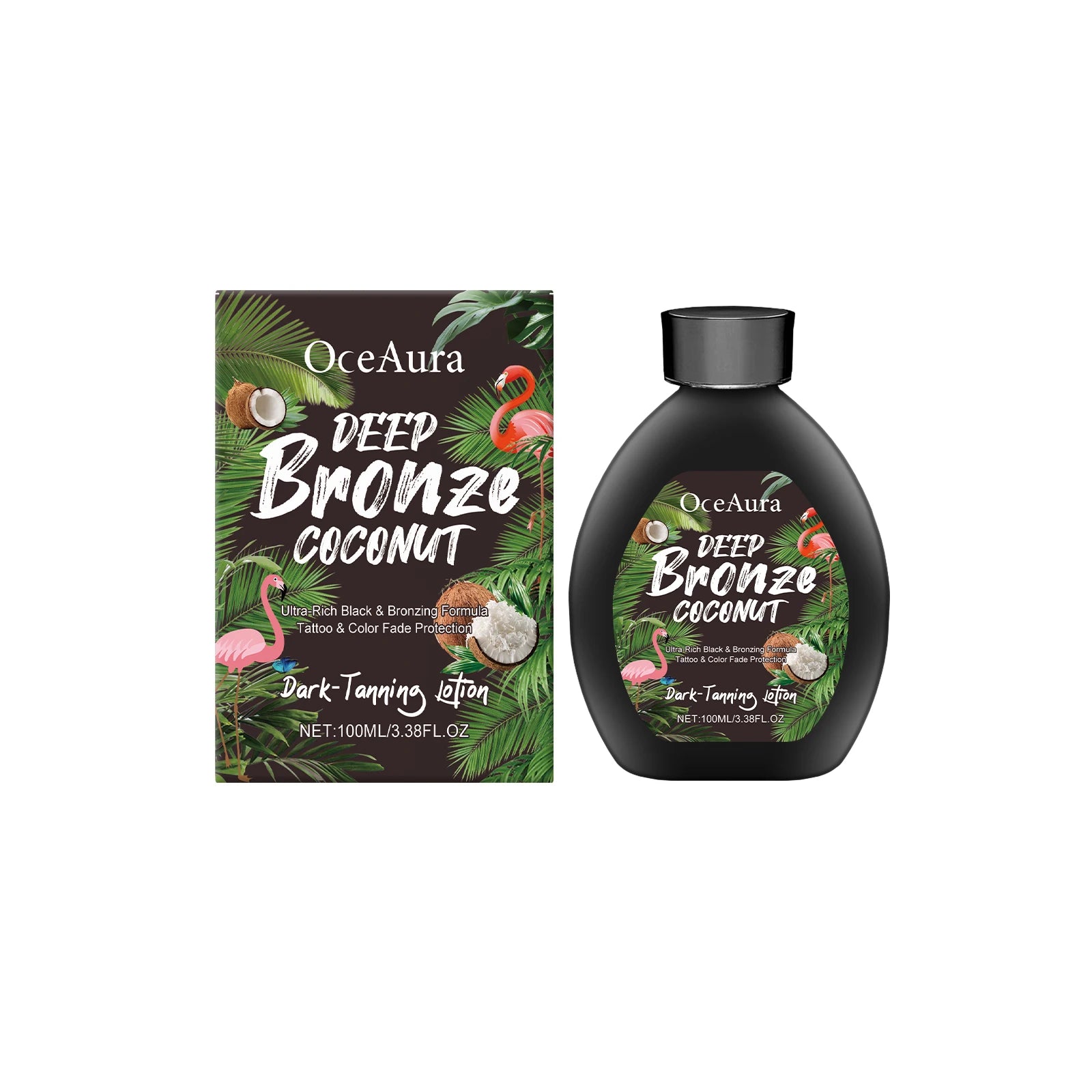 OceAura Coconut Oil Dark Tanning Lotion – Bronze Accelerator Tanning Accelerator Lotion Zpaxo 100ml Boxed