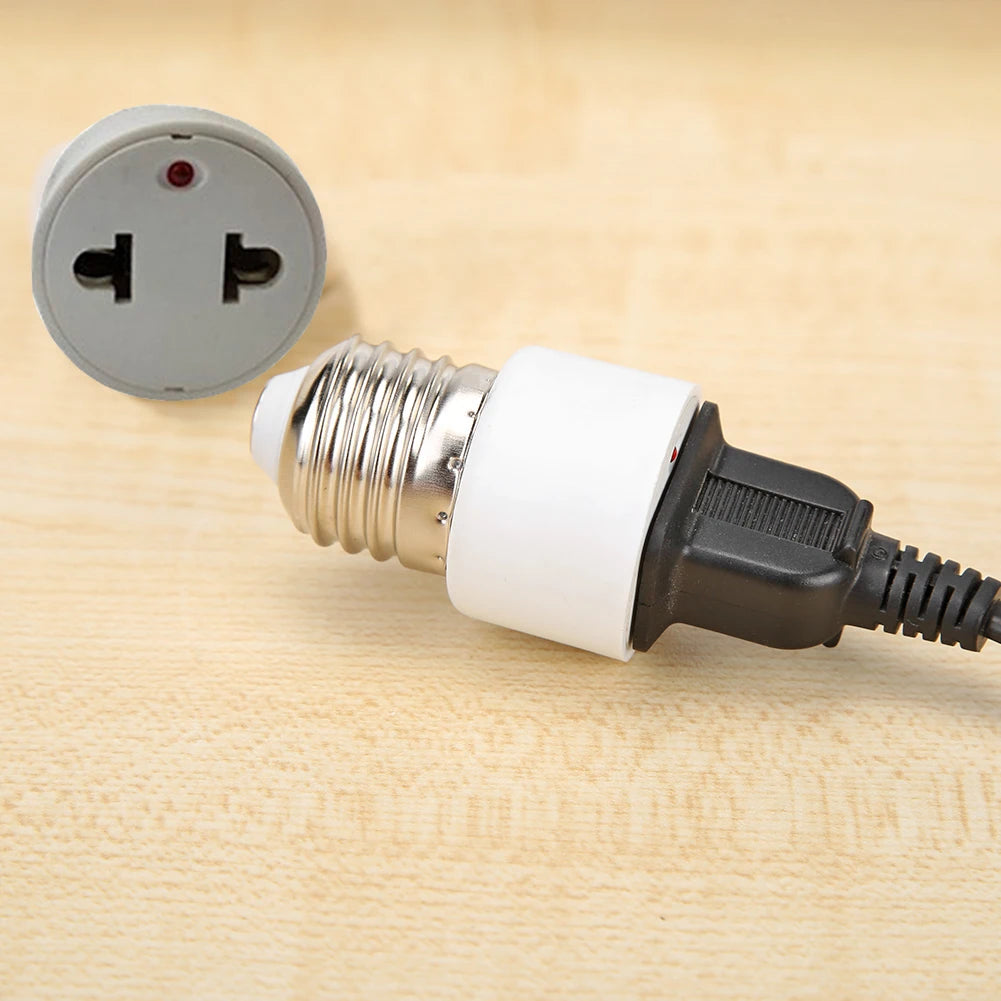 Outlet 220V E27 ABS White Connector Accessories US EU Plug Screw Bulb
