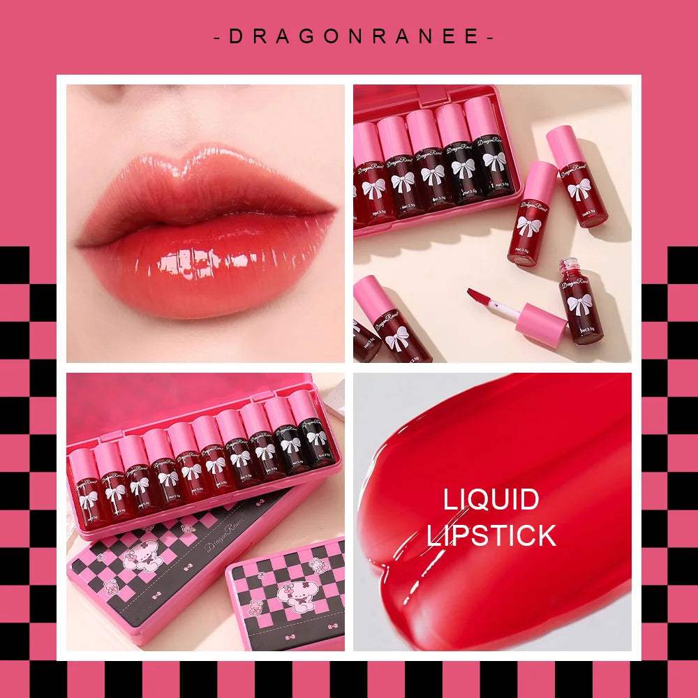 10 pack lip gloss set, easy to color and non fading, moisturizing lip gloss, waterproof and moisturizing lipstick water Zpaxo