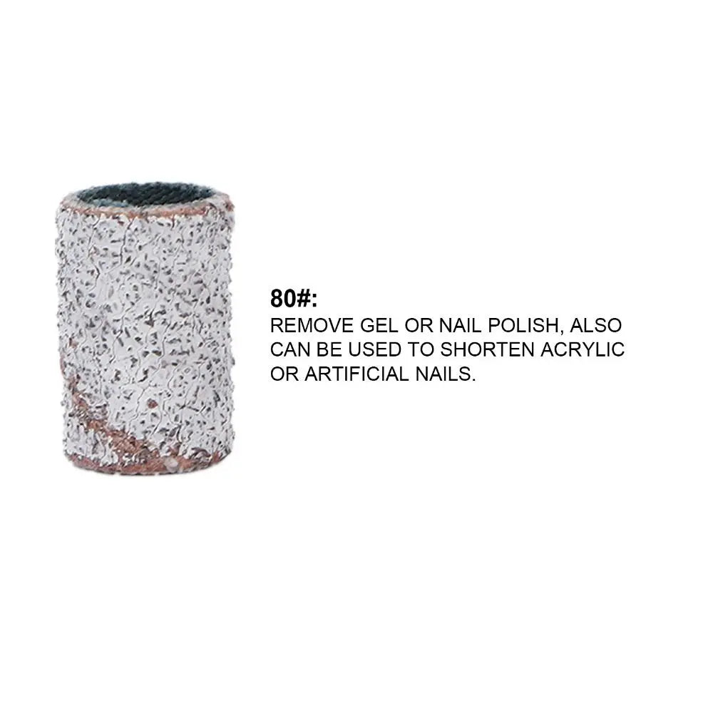 Professional White Nail Art Sanding Bands Cylindrical Drill Gel Zpaxo