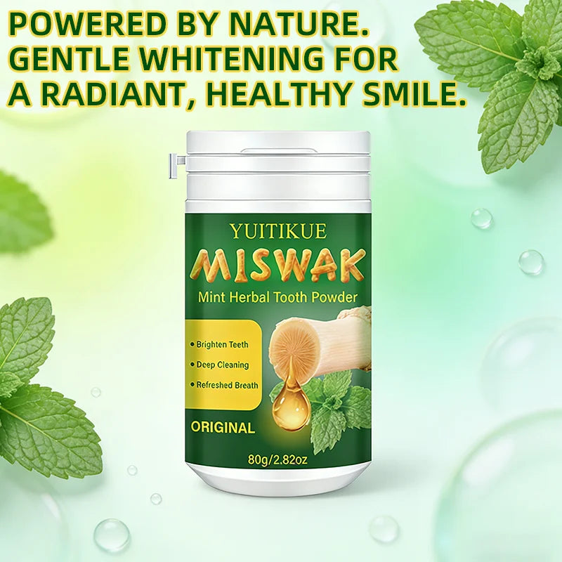 Miswak Mint Herbal Tooth Powder – Natural Whitening & Fresh Breath Herbal Tooth Powder Zpaxo