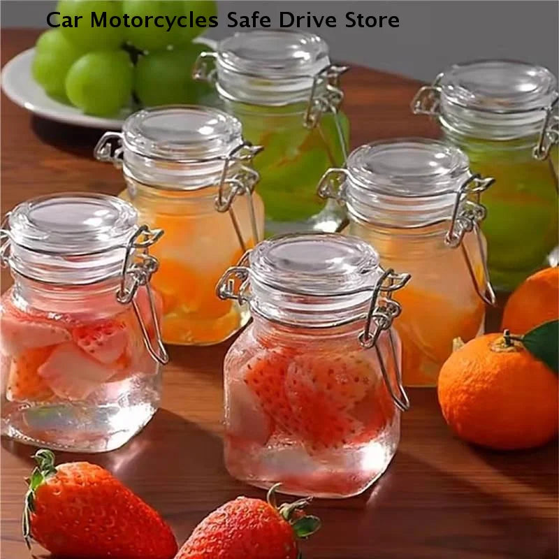 50 Sealed Glass Jars Clip Lids Honey Bottles Snack Grain Storage