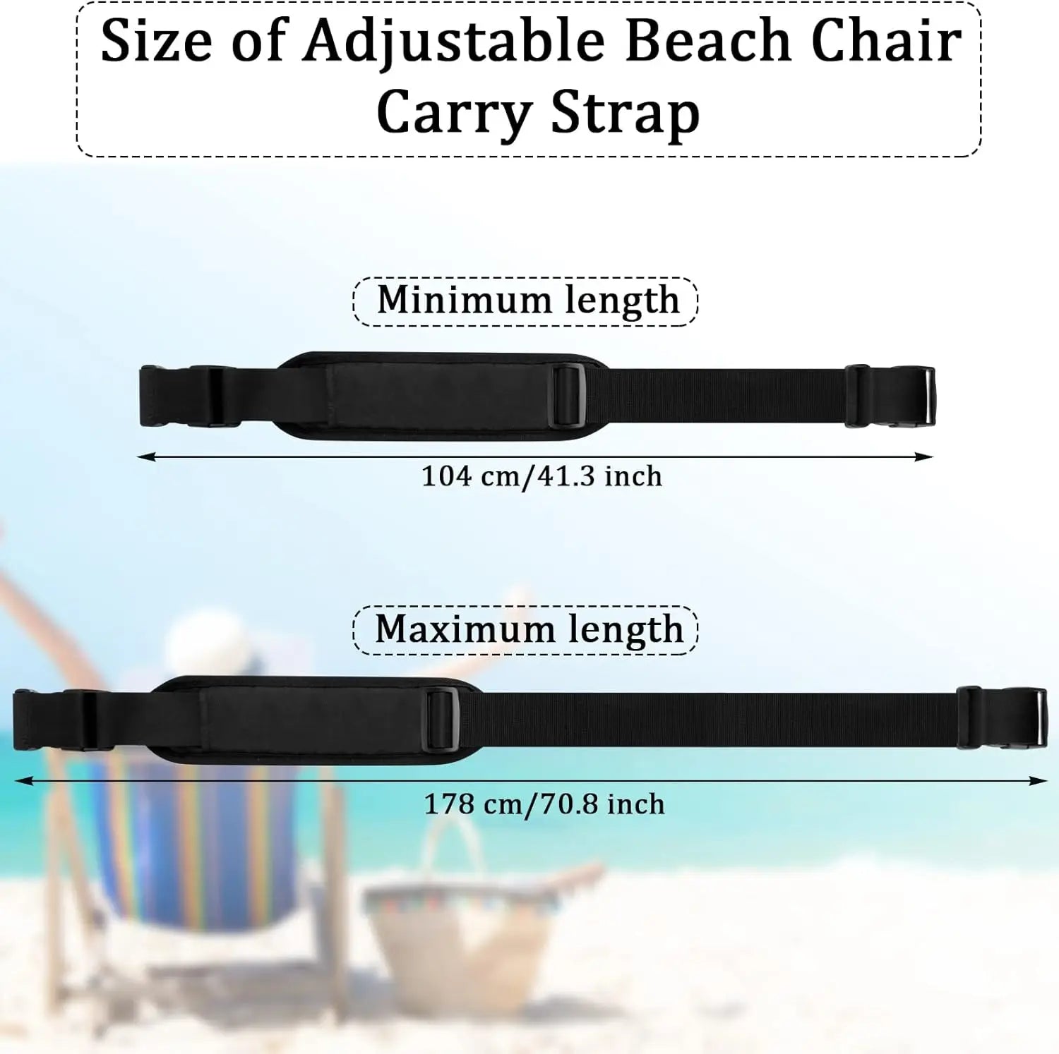 Adjustable Camping Chair Carry Straps – Heavy Duty Nylon 1-3 Pack