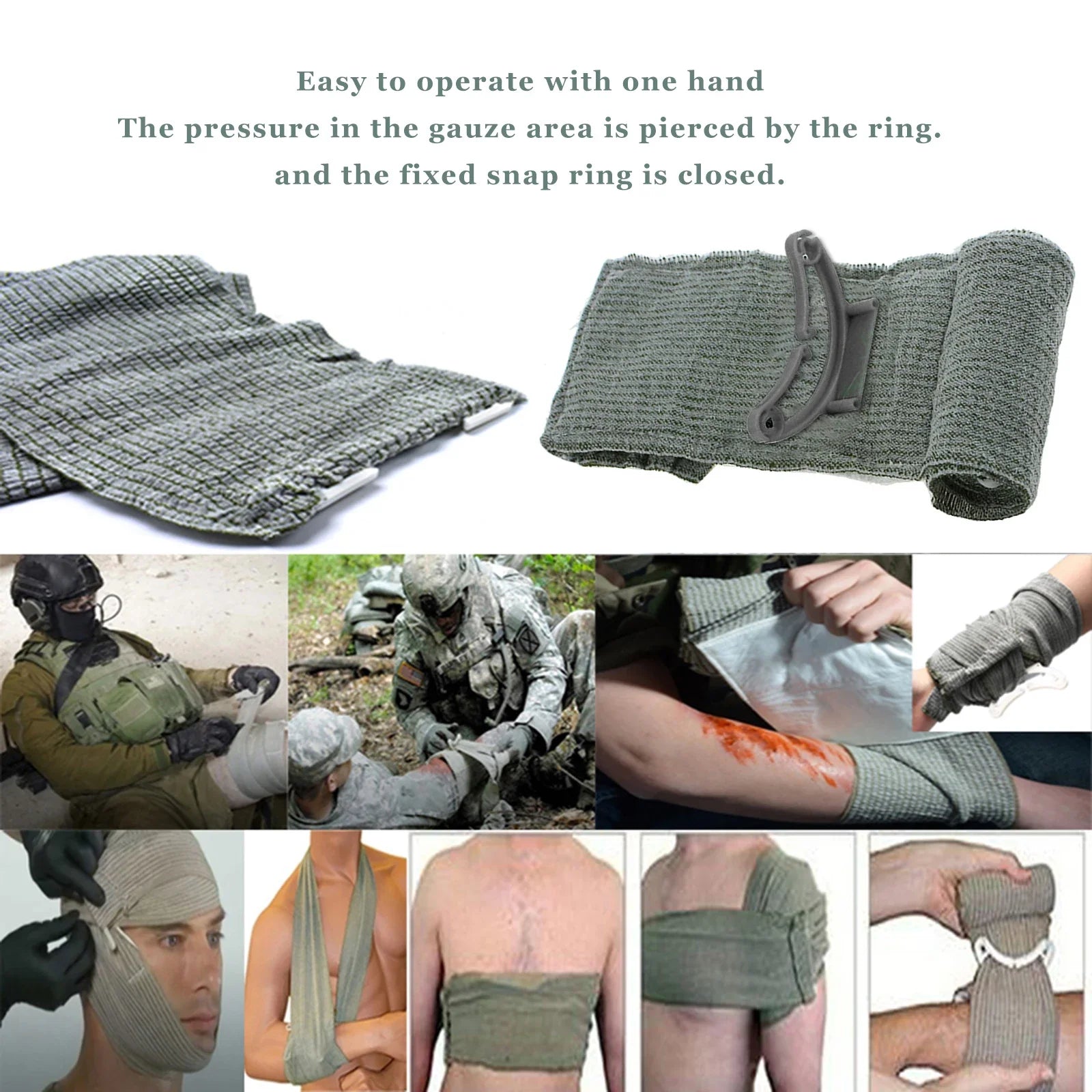 4 Israeli Bandage Rescue Wound Dressing Emergency Compression Battle