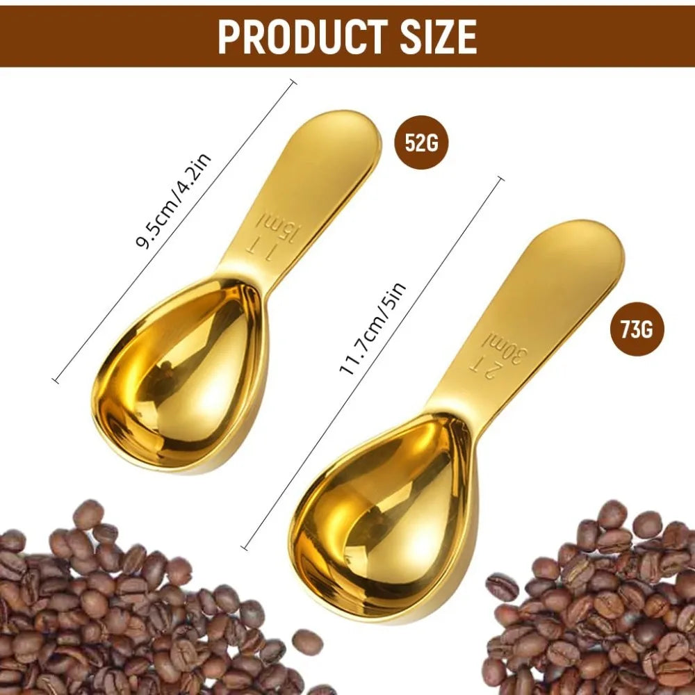 Stainless Steel Coffee Scoop Scoops Short Handle Tablespoon Measuring Zpaxo