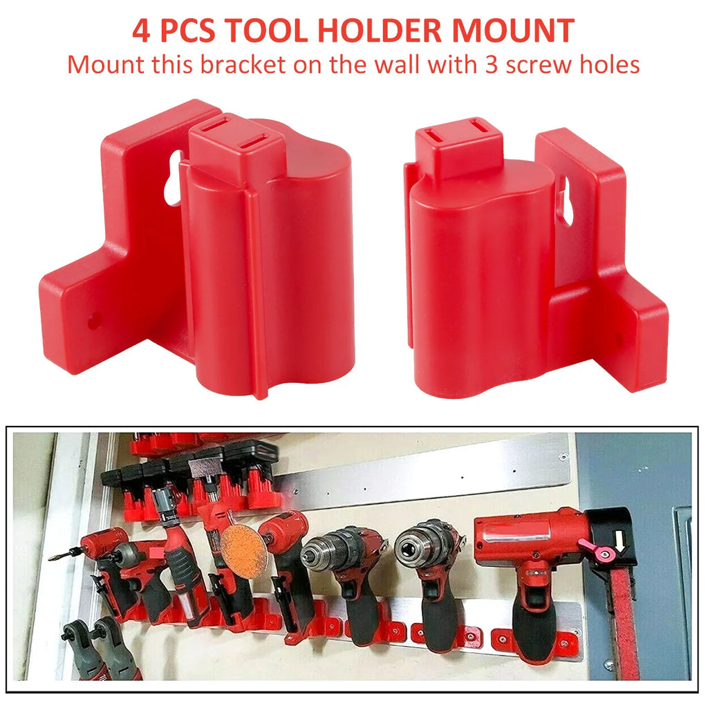 4Pcs Power Tool Holder Plastic Electric Tool Battery Dock Holder Heavy Duty Hanger with Screws for Milwaukee M12 Drill Storage Zpaxo