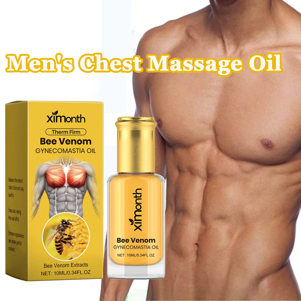 Bee Venom Men's Chest Firming Massage Oil – Contouring 10ml Chest Firming Body Oil Zpaxo