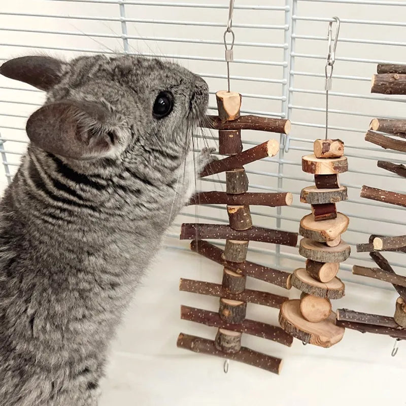 Hamster rabbit gnawing on wooden molars apple branches skewers Totoro guinea pig molars skewers grass balls grass cakes Zpaxo