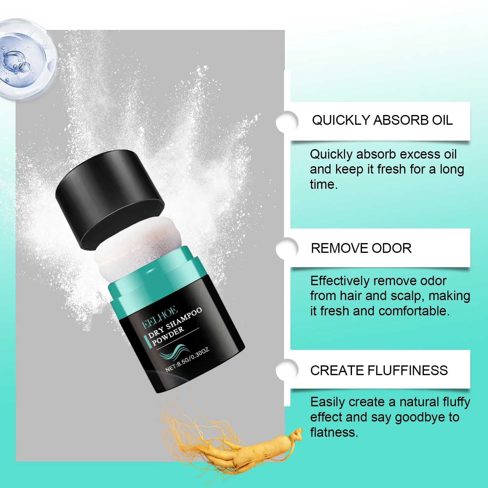 EELHOE Dry Shampoo Powder – Oil Control & Volume, 8.5g Dry Shampoo Powder Zpaxo