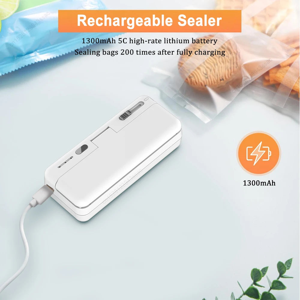 Mini Sealer 2in1 Plastic Bag Sealing Machine Portable Food Package