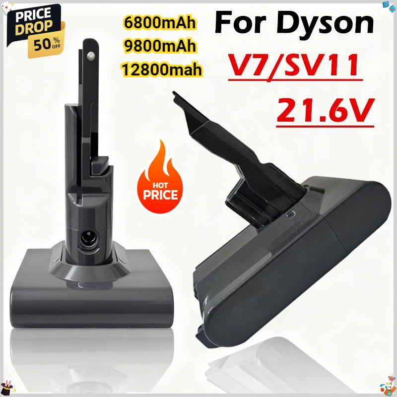 100% brand New battery 21.6V 12800mAh Li-lon Rechargeable Battery For Dyson V7 Battery Animal Pro Vacuum Cleaner Replacement Zpaxo