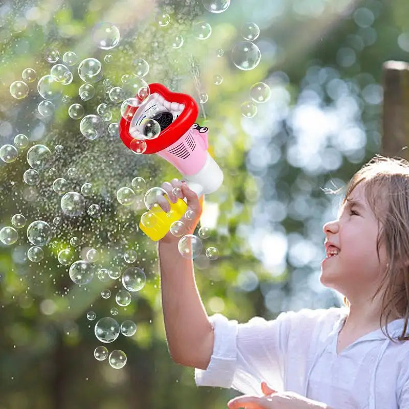 Kids Bubble Machine Large Mouth Electric Maker Machine Portable 10 Holes Handheld Beach Toy For Backyard Boys Girls Garden Fun Zpaxo