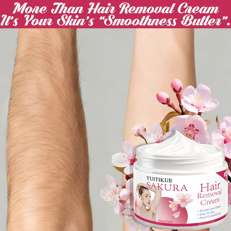 YUITIKUE Sakura Hair Removal Cream – Gentle Plant Formula 60g Hair Removal Cream Zpaxo