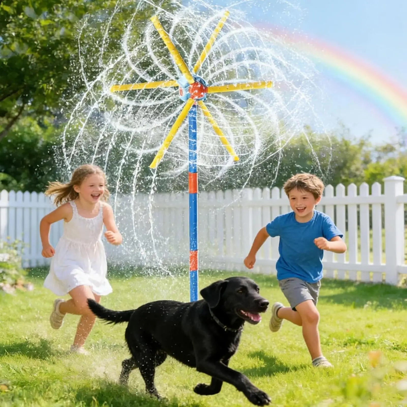 Kids Sprinkler Windmill Fun Sprinkler With 54-nozzle Spring Outdoor Toys For Summer Backyard Yard Garden Park Activities Zpaxo