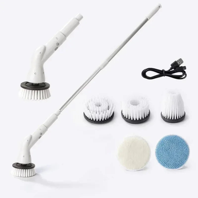 5/6-in-1 Electric Cleaning Brush 2000mAh Wireless Electric Rotary Cleaning Brush Shower Cleaning Brush Kitchen Bathroom Zpaxo