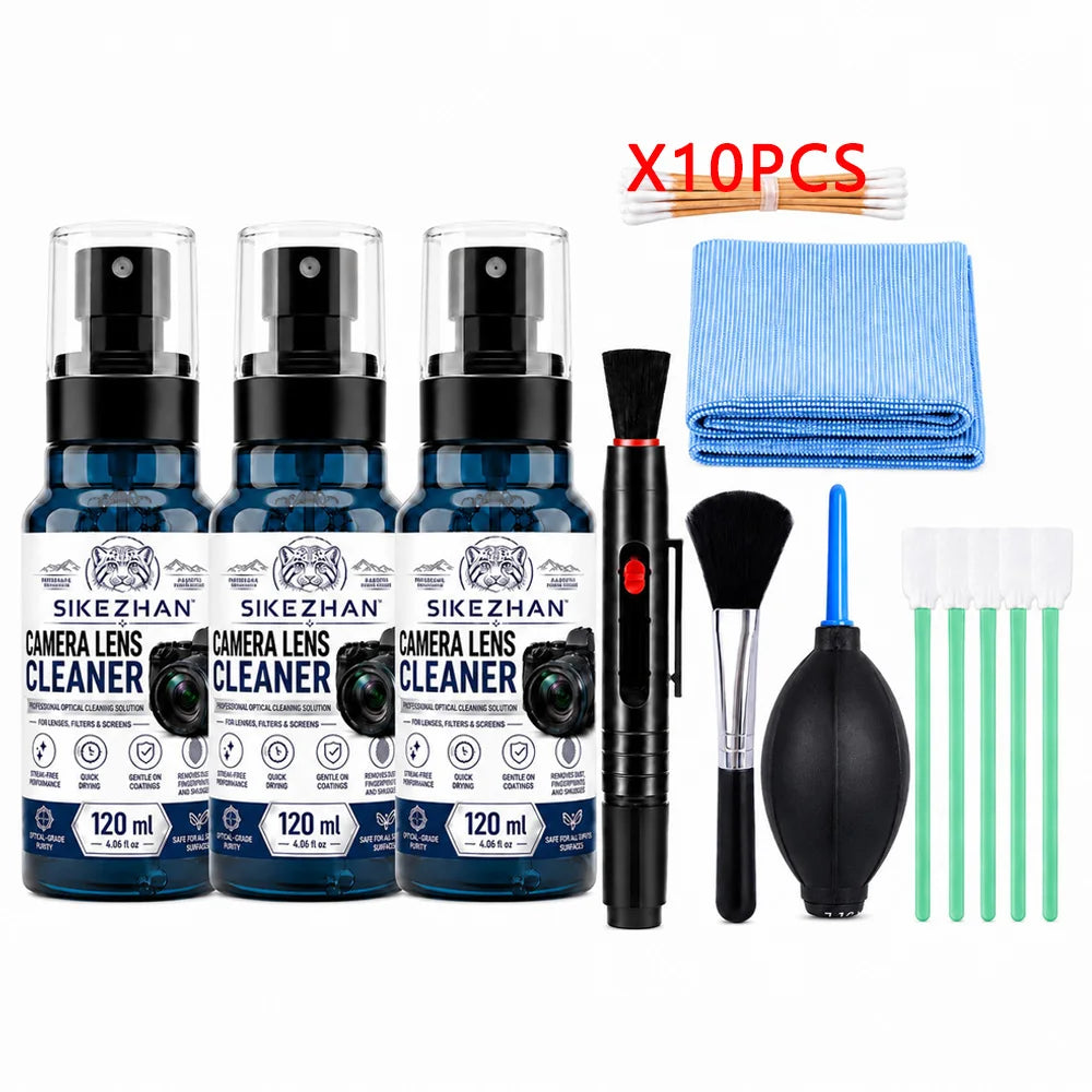 7 in 1 Camera Lens Cleaning Set 120ml Liquid Air Blower Sensor Cleaning Swab Microfiber Cloth Brush Tools for Mirrorless DSLR Zpaxo 360mlset