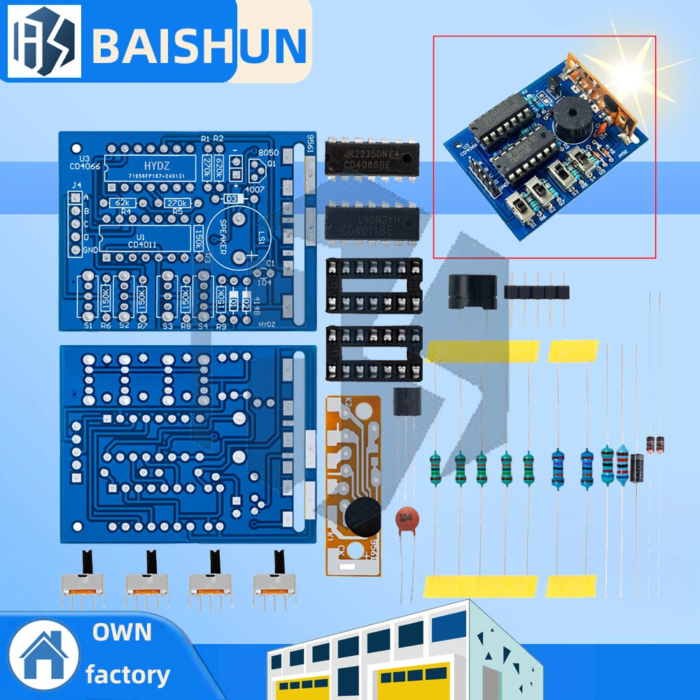16-Tone Music Sound Box Module DIY Kit BOX-16 - Electronic Components PCB Board for Arduino/ESP8266 DIY Projects Zpaxo
