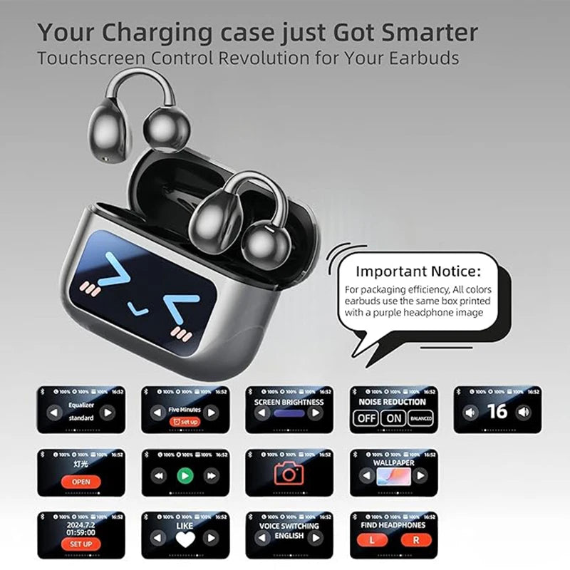 UYUXIO Real Time Translation Wireless Earbuds 150 Language OWS LCD