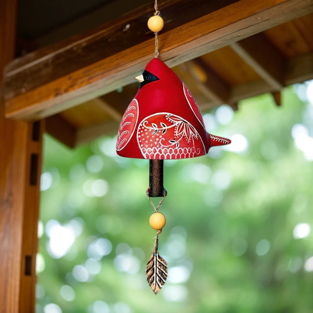Cute Bird Wind Chime Resin Song Bell Hanging Ornaments Wall Window