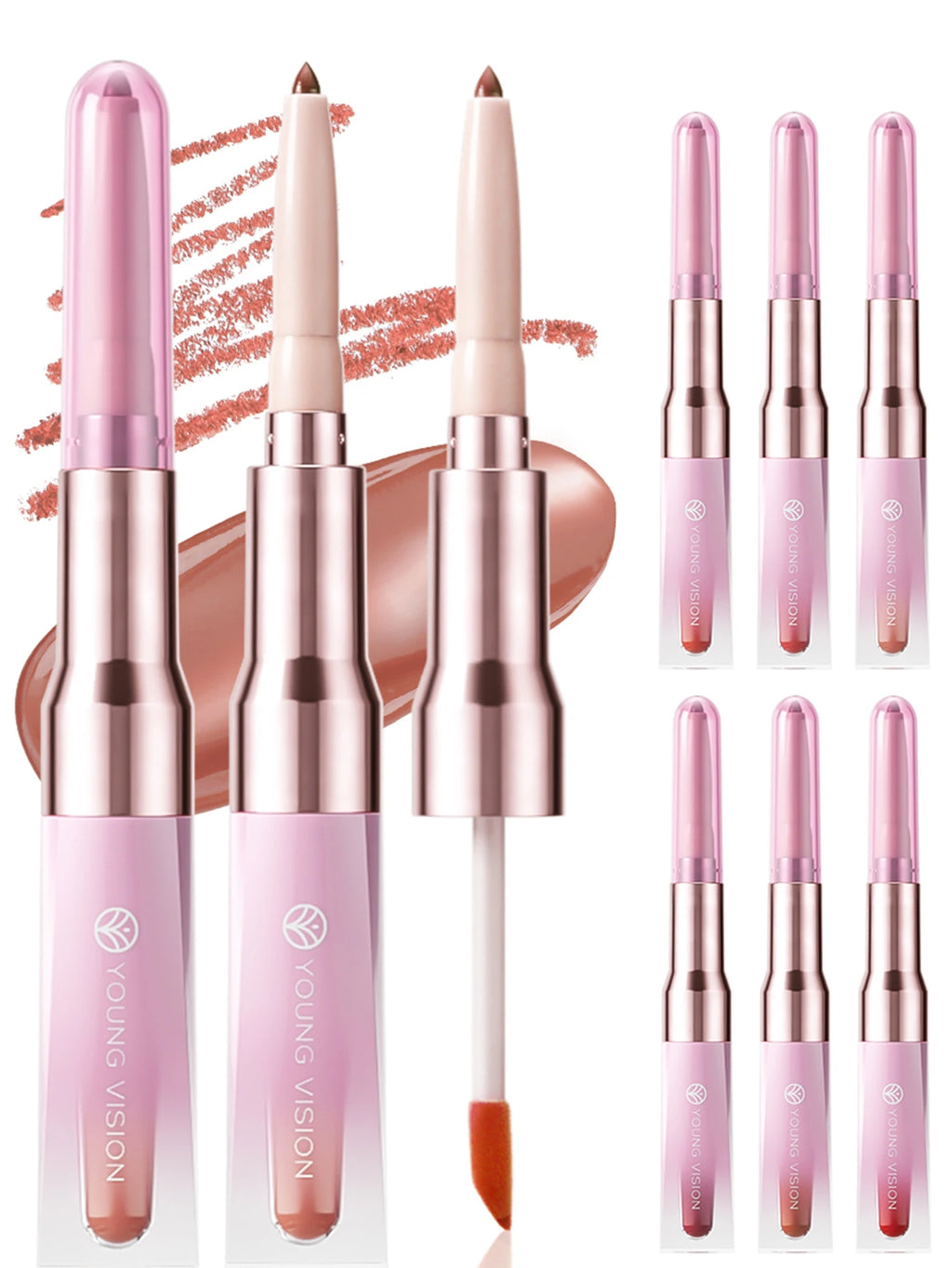 2-in-1 Lip Liner and Gloss Pen – Smooth Matte Liner & Mirror Shine Gloss for Defined, Juicy Lips – Perfect for Daily Makeup, Dat Zpaxo