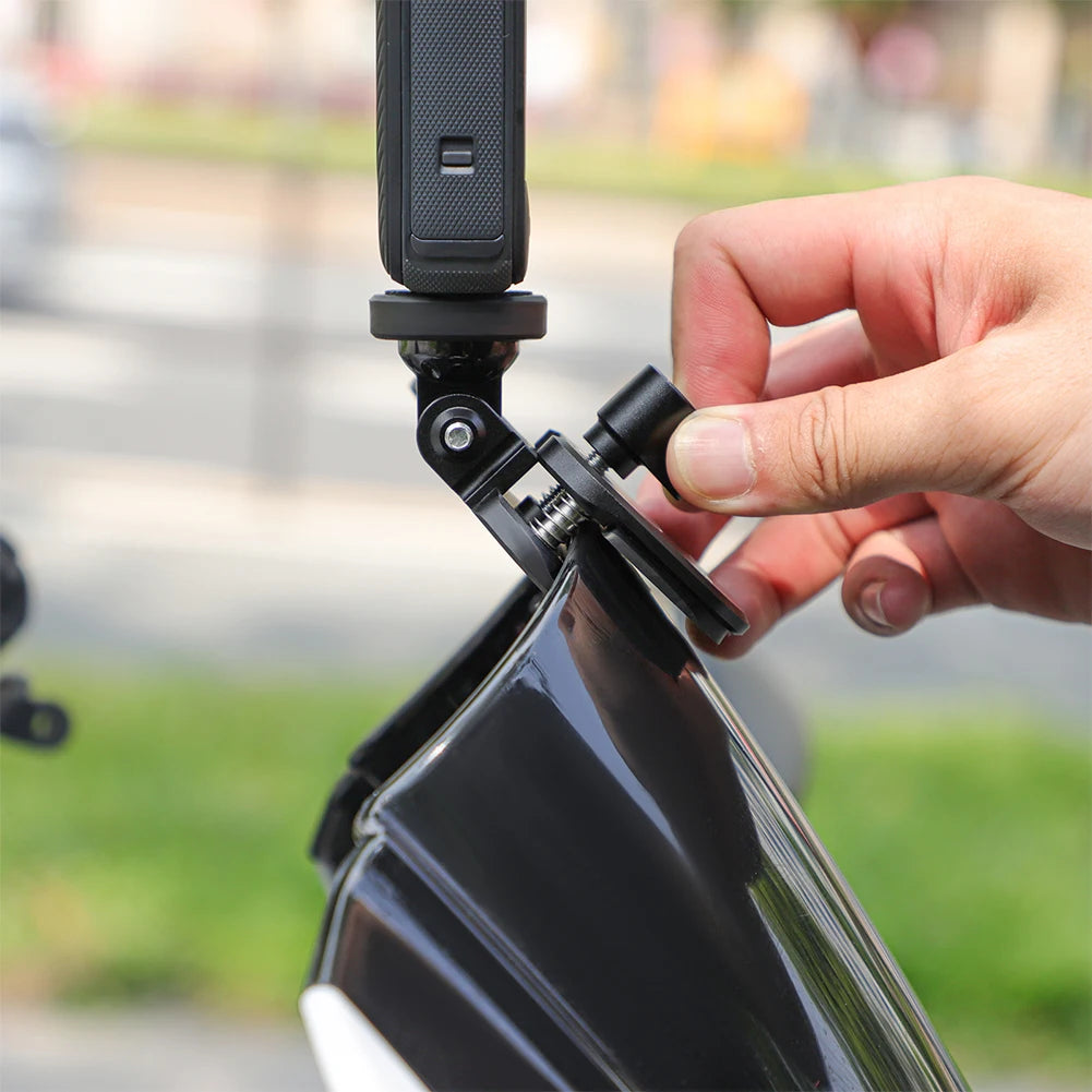 Motorcycle Windshield Clip Aluminum Alloy Mount Motorbike Windscreen Clamp Mount Bike Windshield Camera Clip for DJI Action 4 Zpaxo China Mainland