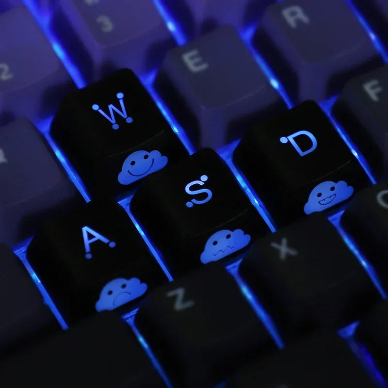 2025 Cute Emo Keycap WASD Arrow Broadside Lighting Key Cap Mechanical Zpaxo