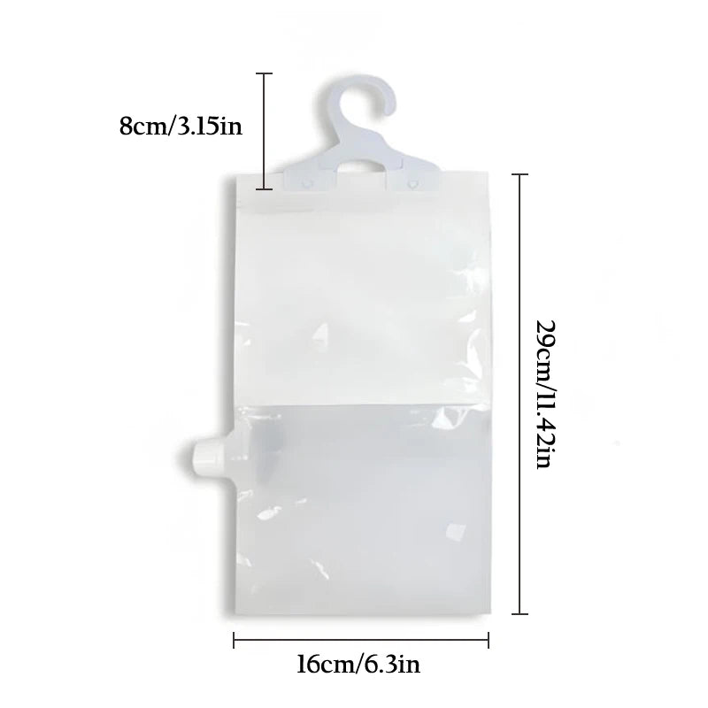 1/5/10Pcs Reusable Moisture Absorber Bags Empty Bag With Hook Hanging Dehumidifier Bags For Room Wardrobe Bathroom Basement Zpaxo