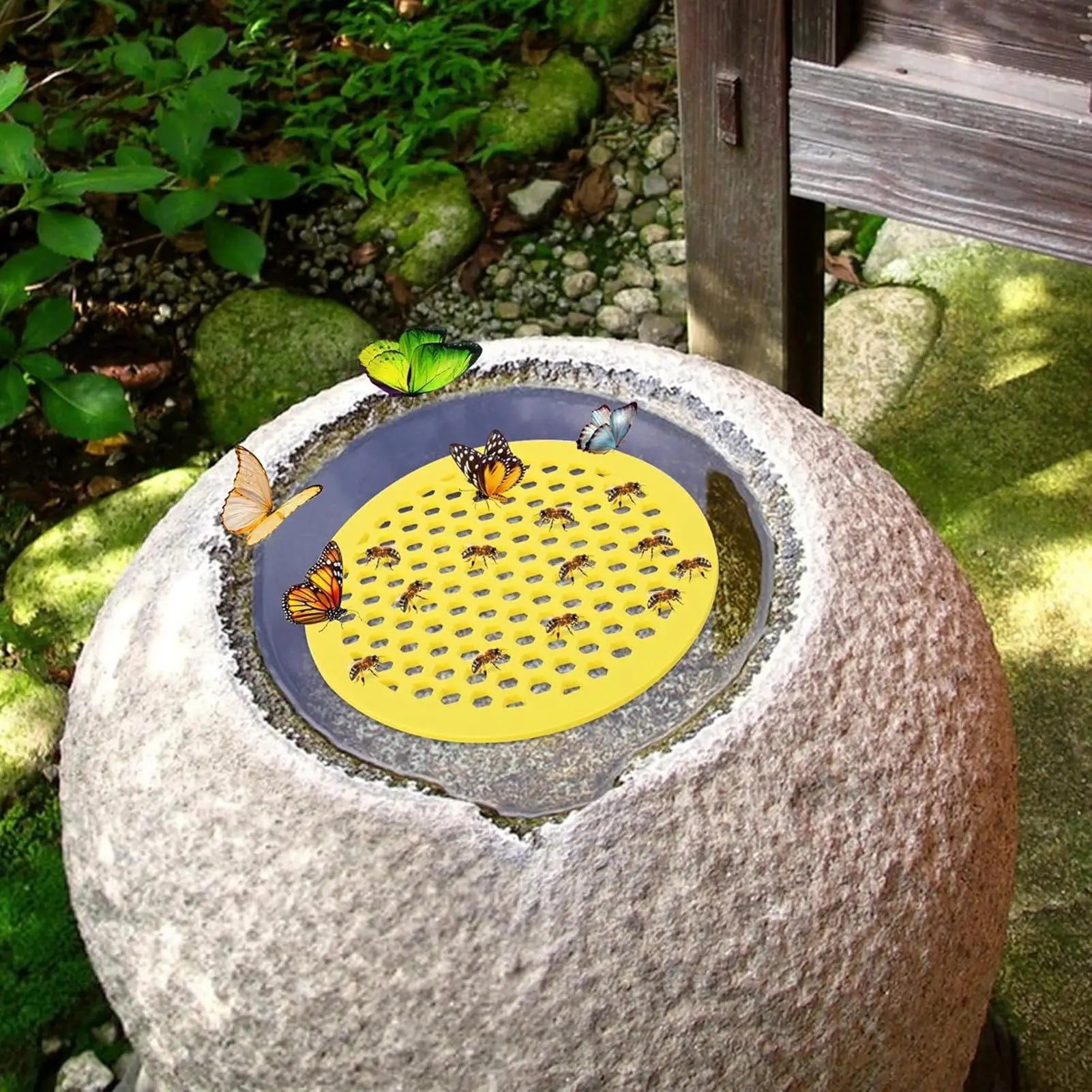 Bee Drinking Trays Round Floating Island Water Catcher Cups EVA Foam