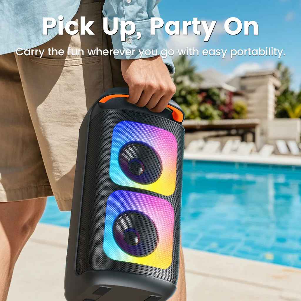 T37 Large Bluetooth Speaker Karaoke Machine Two Microphones Usb Tf