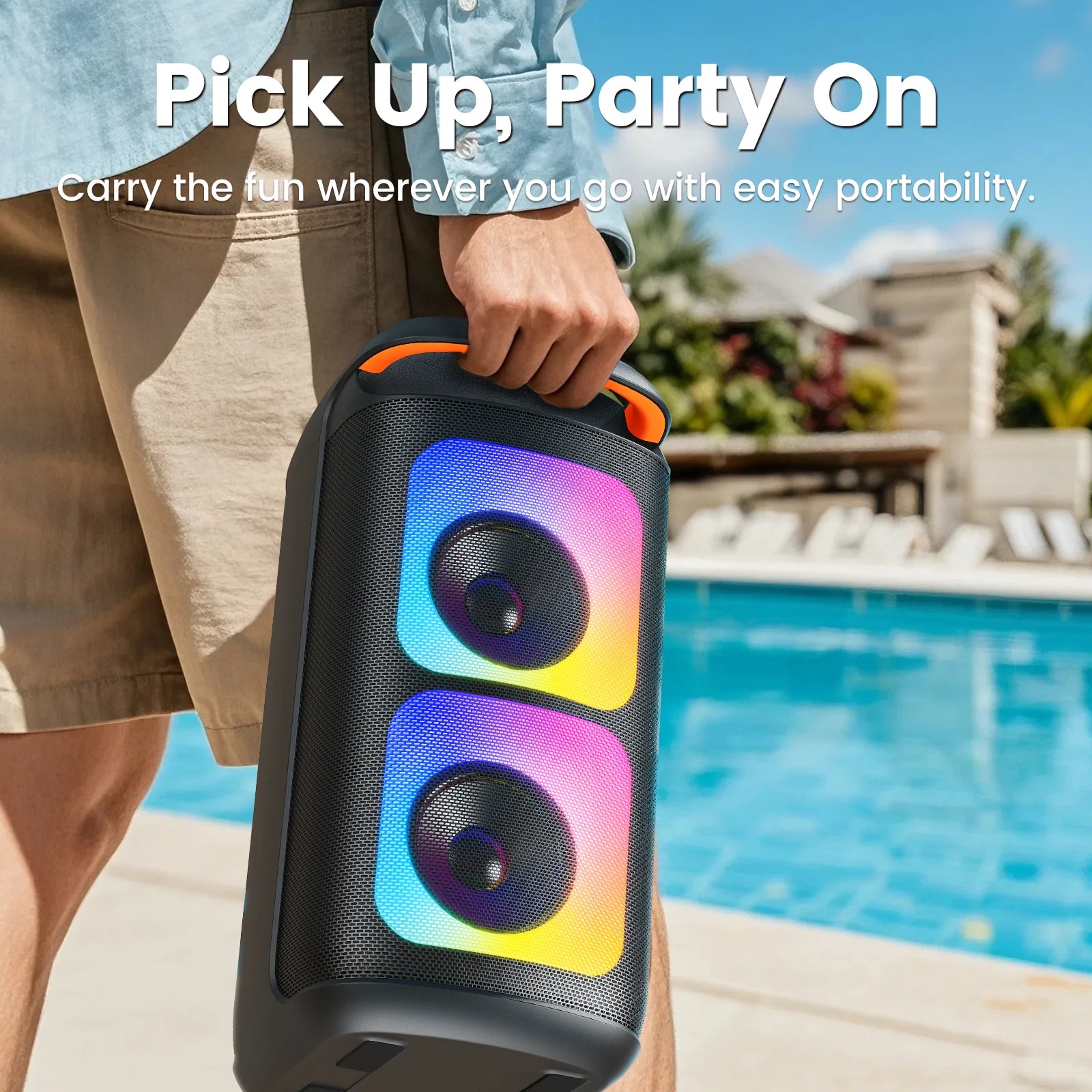 T37 Large Bluetooth Speaker Karaoke Machine Two Microphones Usb Tf