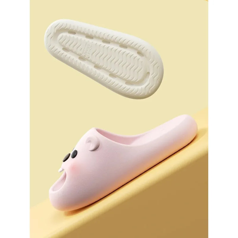 SHAJI Unisex Couple Cute Beaver EVA Slides All Season Breathable
