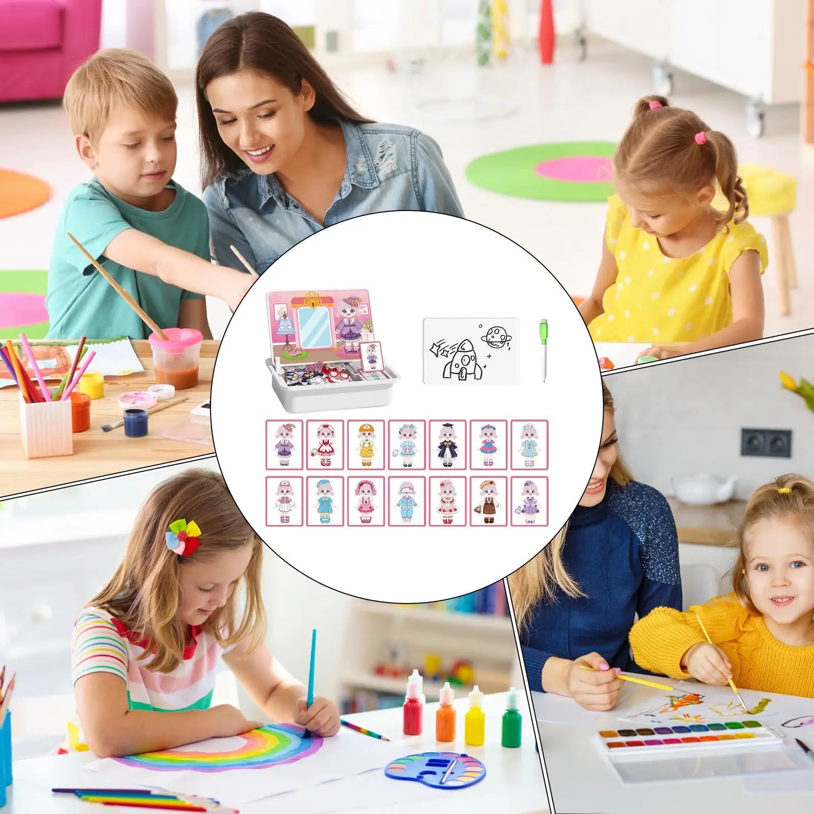 Dress Up Puzzle Creative Face Dress Up Games Double Sided Learning Educational Toys With Write Board And Pen For Boys Girls Zpaxo