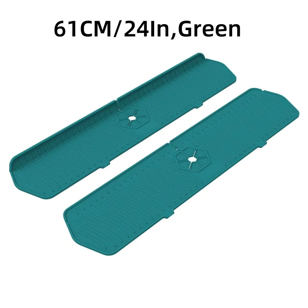 Extra Large Silicone Dish Drying Mat Non-slip Foldable Water Splash Zpaxo 61CM Green