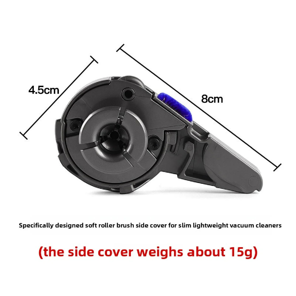 Roller Brush Bar Side Cover Floor Head Replacement Parts Fit Dyson V8Slim V10Slim DigitalSlim V12DetectSlim V15DetectSlim Vacuum Zpaxo black1pcs