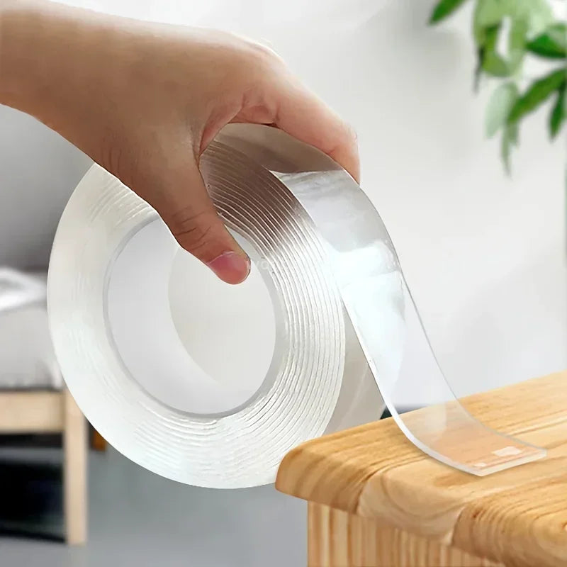 Double Sided Powerful Adhesive Multipurpose Removable Adhesive Tape Transparent Grip Mounting Washable Waterproof Strong Sticky Zpaxo Clear 3M 1mm|30mm