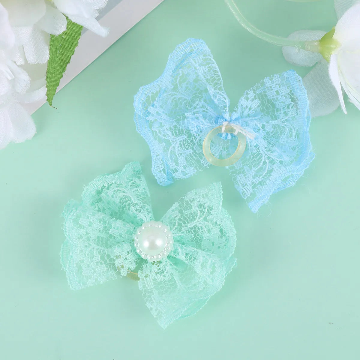 Pet Bowknot Hair Ties Assorted Elastic Rubber Bands Dog Cat Puppy