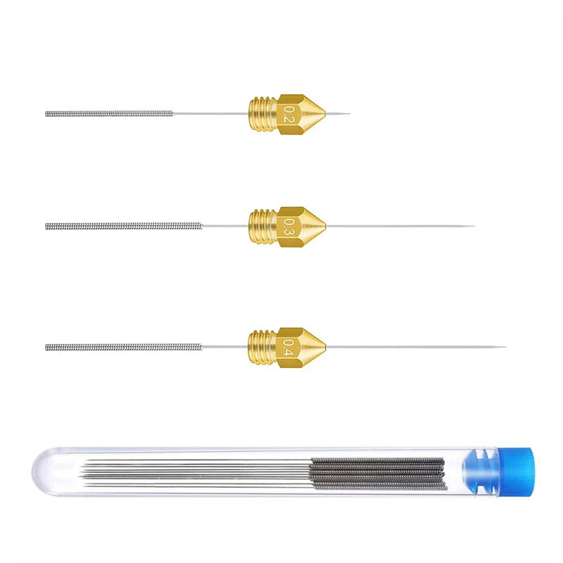 10Pcs 3D Printer Stainless Steel Nozzle Needles 0.2/0.3/0.4/0.5/0.6/0.8/1.0mm Cleaning Kit For Extruder Maintenance Accessories Zpaxo