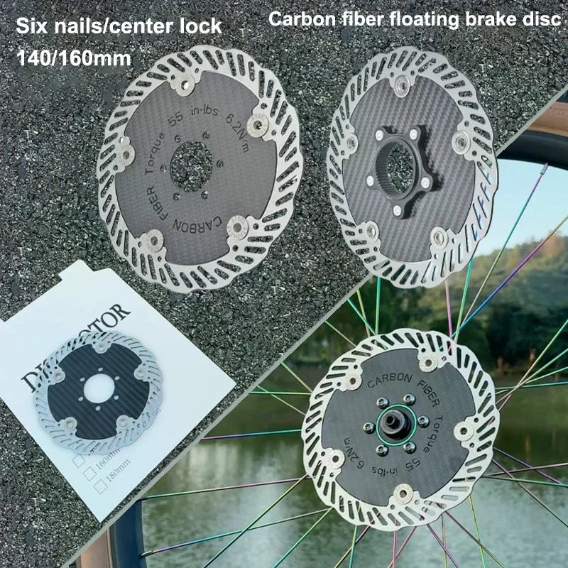 140/160mm Carbon Fiber Brake Disc High-strength Lightweight Design Road Bike Replacement Parts Cycling Accessories 1PC Zpaxo
