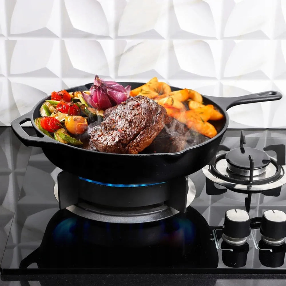 Pre-seasoned Cast Iron Skillet Heavy Duty Grill Campfire Pan Cookware