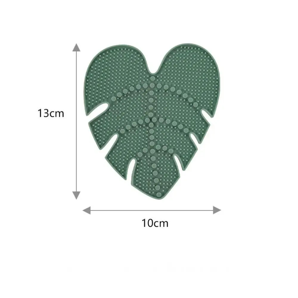 Leaf-shaped Makeup Brush Cleaner Anti-slip Silicone Cosmetic Cleaning Pads with Suction Cup Portable Make Up Brush Cleaning Mat Zpaxo